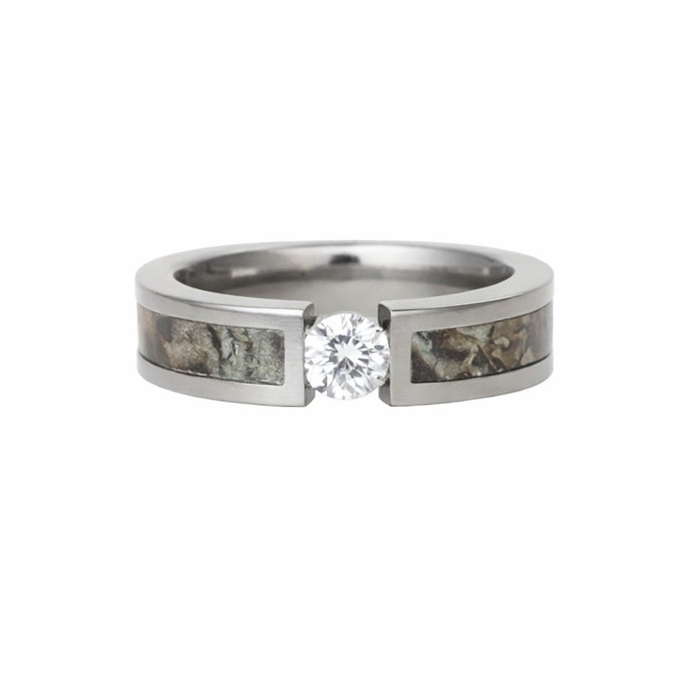 Lashbrook Titanium Camo Wedding Ring .25ct‎ Diamond Western Country Size 6